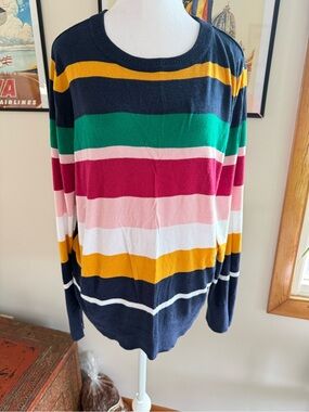 Halogen Striped Crewneck Sweater - Multicolor